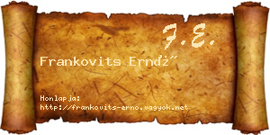 Frankovits Ernő névjegykártya
