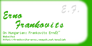 erno frankovits business card